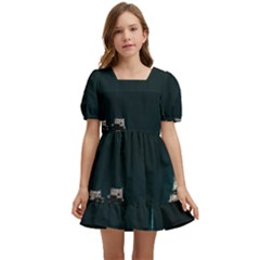 Skyline Photography Of Buildings Kids  Short Sleeve Dolly Dress by Modalart