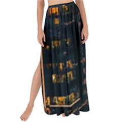 Photo Of Buildings During Nighttime Maxi Chiffon Tie-up Sarong by Modalart