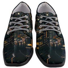 Photo Of Buildings During Nighttime Women Heeled Oxford Shoes by Modalart