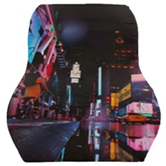 Roadway Surrounded Building During Nighttime Car Seat Back Cushion  by Modalart