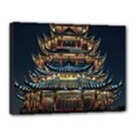 Blue Yellow And Green Lighted Pagoda Tower Canvas 16  x 12  (Stretched) View1