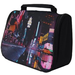 Roadway Surrounded Building During Nighttime Full Print Travel Pouch (big) by Modalart