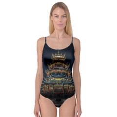 Blue Yellow And Green Lighted Pagoda Tower Camisole Leotard  by Modalart