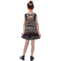 Blue Yellow And Green Lighted Pagoda Tower Kids  Cross Back Dress View2