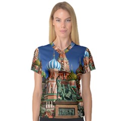 Saint Basil S Cathedral V-Neck Sport Mesh T-Shirt