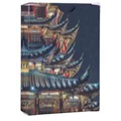 Blue Yellow And Green Lighted Pagoda Tower Playing Cards Single Design (rectangle) With Custom Box by Modalart