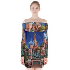 Saint Basil S Cathedral Long Sleeve Off Shoulder Dress by Modalart