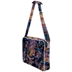 Aerial Photo Of Cityscape At Night Cross Body Office Bag by Modalart