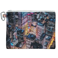 Aerial Photo Of Cityscape At Night Canvas Cosmetic Bag (xxl) by Modalart