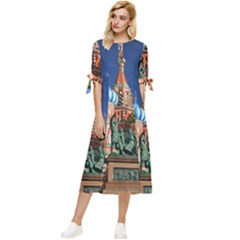 Saint Basil S Cathedral Bow Sleeve Chiffon Midi Dress