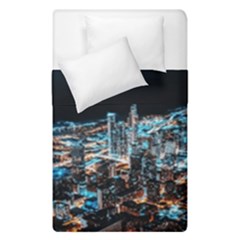 Aerial Photography Of Lighted High Rise Buildings Duvet Cover Double Side (single Size) by Modalart