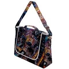 Aerial Photo Of Cityscape At Night Box Up Messenger Bag by Modalart