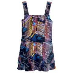 Aerial Photo Of Cityscape At Night Kids  Layered Skirt Swimsuit by Modalart