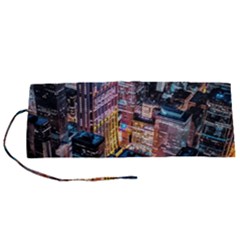 Aerial Photo Of Cityscape At Night Roll Up Canvas Pencil Holder (s) by Modalart