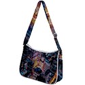 Aerial Photo Of Cityscape At Night Zip Up Shoulder Bag View2