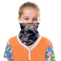 Aerial Photo Of Cityscape At Night Face Covering Bandana (kids) by Modalart