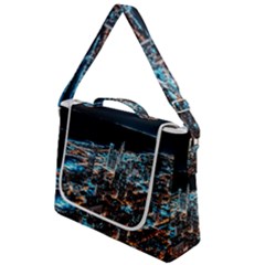 Aerial Photography Of Lighted High Rise Buildings Box Up Messenger Bag by Modalart