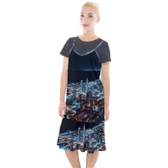 Aerial Photography Of Lighted High Rise Buildings Camis Fishtail Dress by Modalart