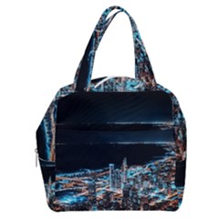 Aerial Photography Of Lighted High Rise Buildings Boxy Hand Bag