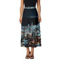 Aerial Photography Of Lighted High Rise Buildings Classic Midi Chiffon Skirt View1