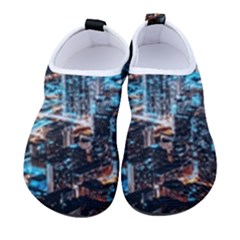 Aerial Photography Of Lighted High Rise Buildings Women s Sock-style Water Shoes by Modalart