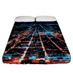 Aerial Shot Of Buildings Fitted Sheet (queen Size) by Modalart