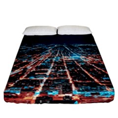 Aerial Shot Of Buildings Fitted Sheet (california King Size) by Modalart