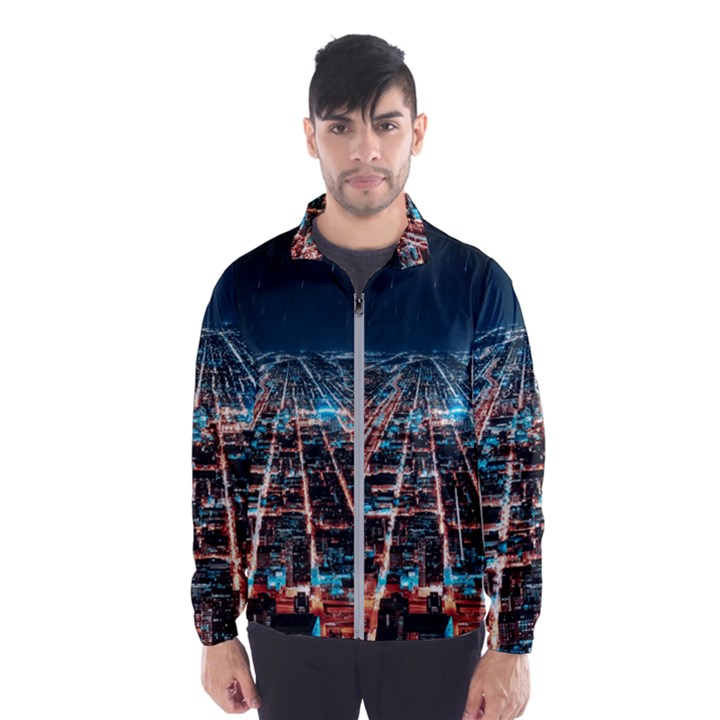 Aerial Shot Of Buildings Men s Windbreaker