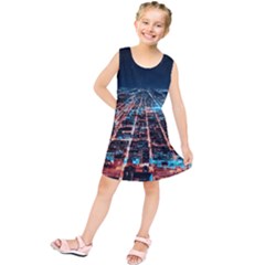 Aerial Shot Of Buildings Kids  Tunic Dress by Modalart