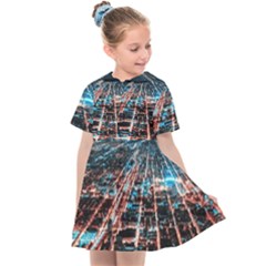 Aerial Shot Of Buildings Kids  Sailor Dress by Modalart