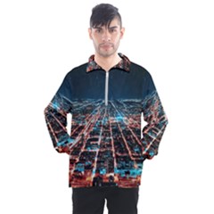 Aerial Shot Of Buildings Men s Half Zip Pullover by Modalart