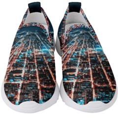 Aerial Shot Of Buildings Kids  Slip On Sneakers by Modalart