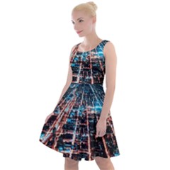 Aerial Shot Of Buildings Knee Length Skater Dress by Modalart