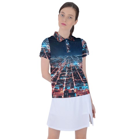 Aerial Shot Of Buildings Women s Polo T-shirt by Modalart