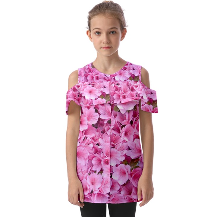 Beautiful tree flowers Fold Over Open Sleeve Top