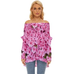 Beautiful Tree Flowers Off Shoulder Chiffon Pocket Shirt by 1212