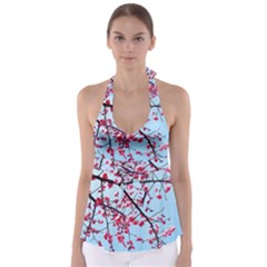 Beautiful Tree Flowers Tie Back Tankini Top by 1212