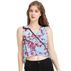 Beautiful Tree Flowers V-neck Cropped Tank Top by 1212