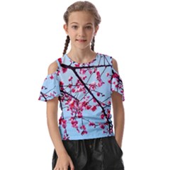 Beautiful Tree Flowers Kids  Butterfly Cutout T-shirt by 1212