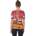 Beautiful tree flowers Shoulder Cut Out Short Sleeve Top View2