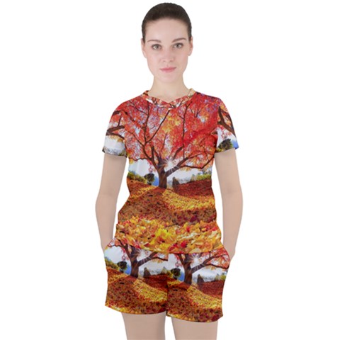 Beautiful Tree Flowers Women s T-shirt And Shorts Set by 1212