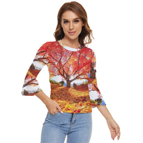 Beautiful Tree Flowers Bell Sleeve Top by 1212