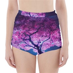 Beautiful Tree Flowers High-waisted Bikini Bottoms by 1212