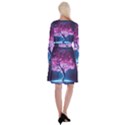 Beautiful tree flowers Long Sleeve Velvet Front Wrap Dress View2