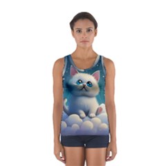 Cat On The Sky Sport Tank Top  by 1212