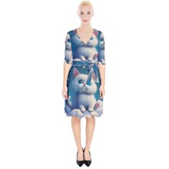 Cat On The Sky Wrap Up Cocktail Dress by 1212