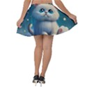 Cat on the sky Velvet Skater Skirt View2