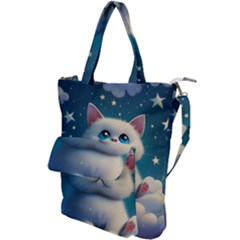 Cat On The Sky Shoulder Tote Bag by 1212