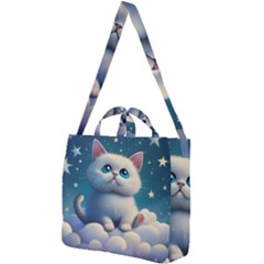 Cat On The Sky Square Shoulder Tote Bag by 1212