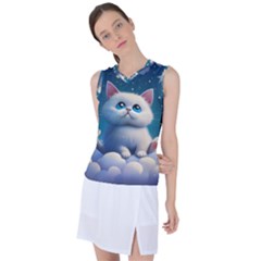 Cat On The Sky Women s Sleeveless Sports Top by 1212